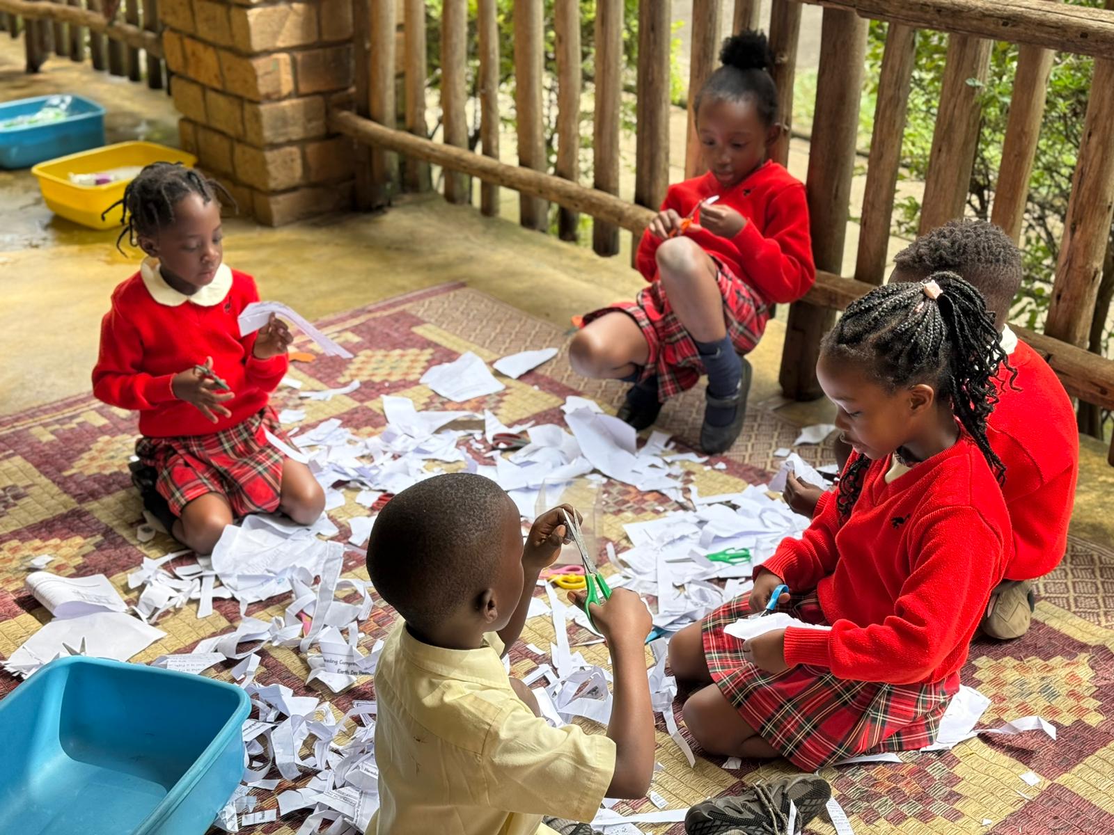 Learner engaged in a creative art activity